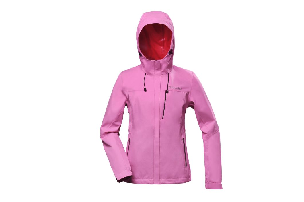 Lady's Recycled Waterproof Hoodie Lightweight Windbreaker Jacket