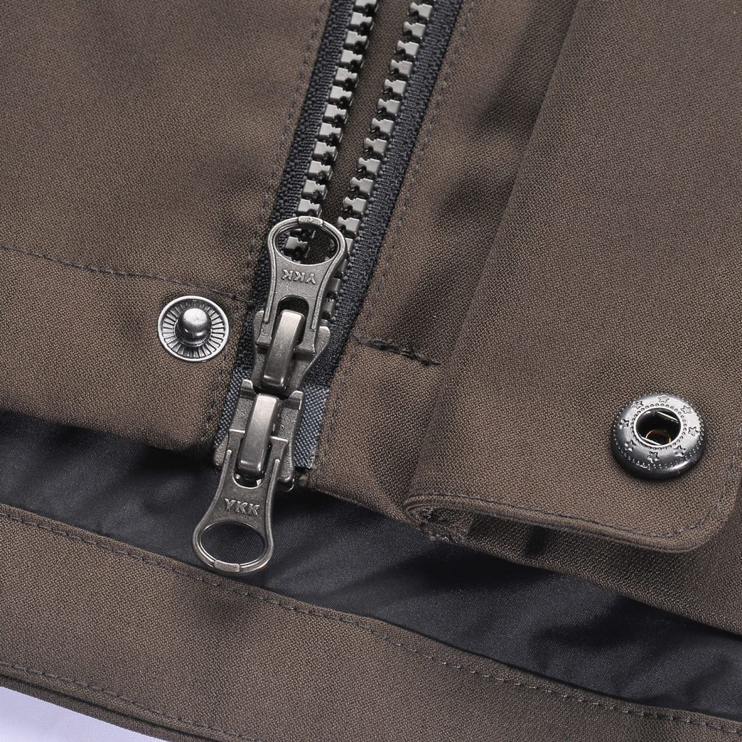 Men's Twill Liner Waterproof Hoodie Windproof Long Sleeve Jacket