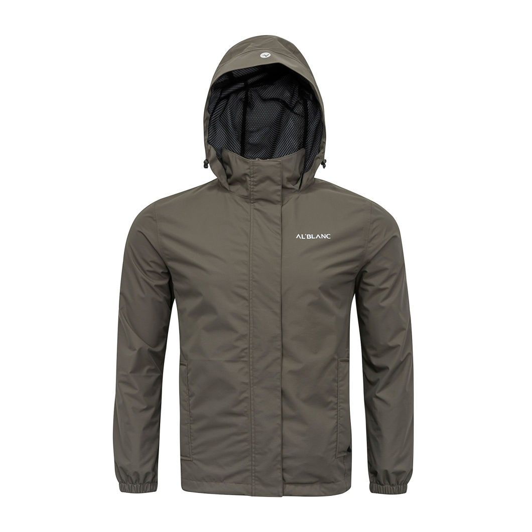 Men's Waterproof Hoodie Windbreaker Ribstop Nylon Jacket