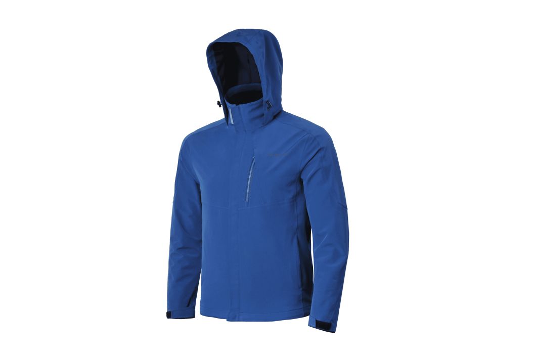 Men's Blue Waterproof Polyester Spandex Lightweight Long Sleeve Jacket