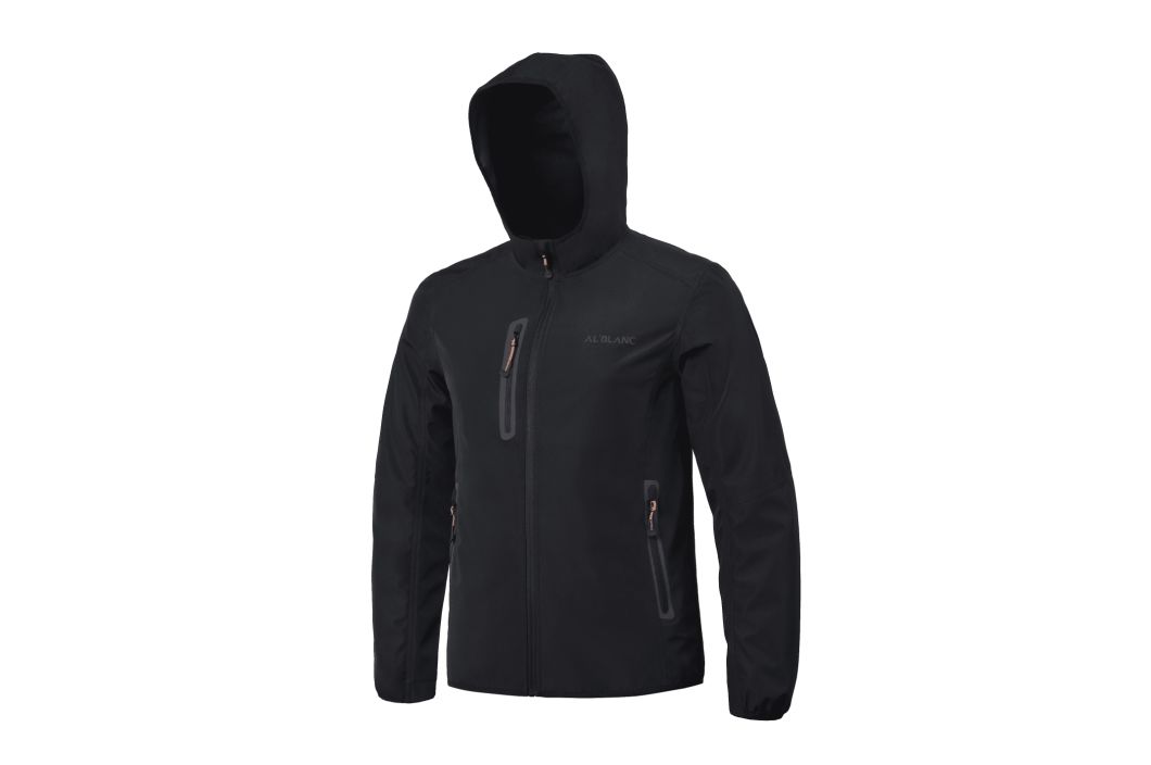 Men's New Softshell Dull Polyester Long Sleeve Hoodie Jacket