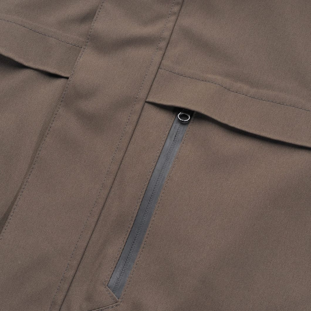 Men's Twill Liner Waterproof Hoodie Windproof Long Sleeve Jacket