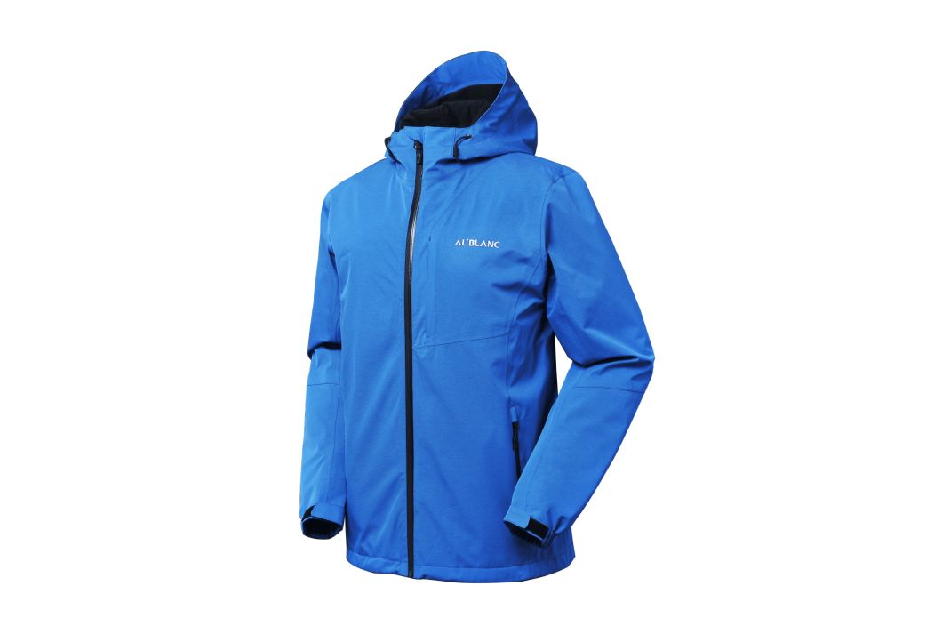 Men's Waterproof Windbreaker Polyester Twill Melange Elastic Jacket