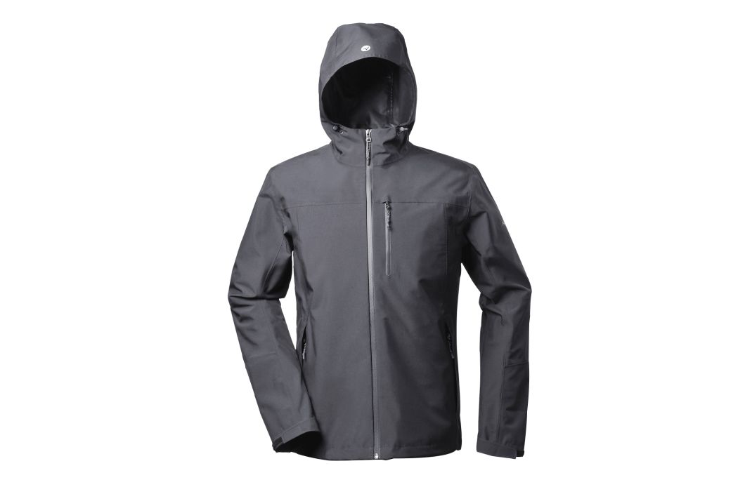 Men's Waterproof Hoodie Windbreaker 100% Polyester 2 Layer Jacket