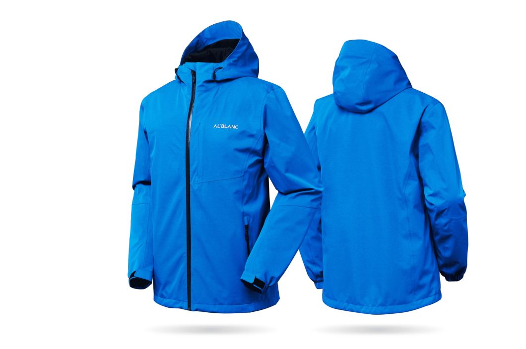 Men's Waterproof Windbreaker Polyester Twill Melange Elastic Jacket