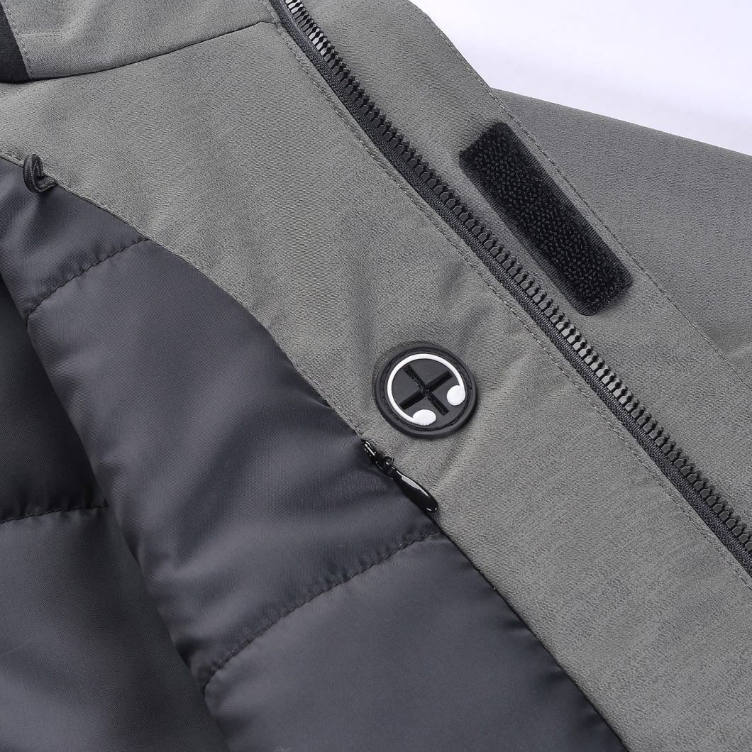 Men's Bodywarm Padded Twill Polyester Hoodie Long Sleeve Jacket