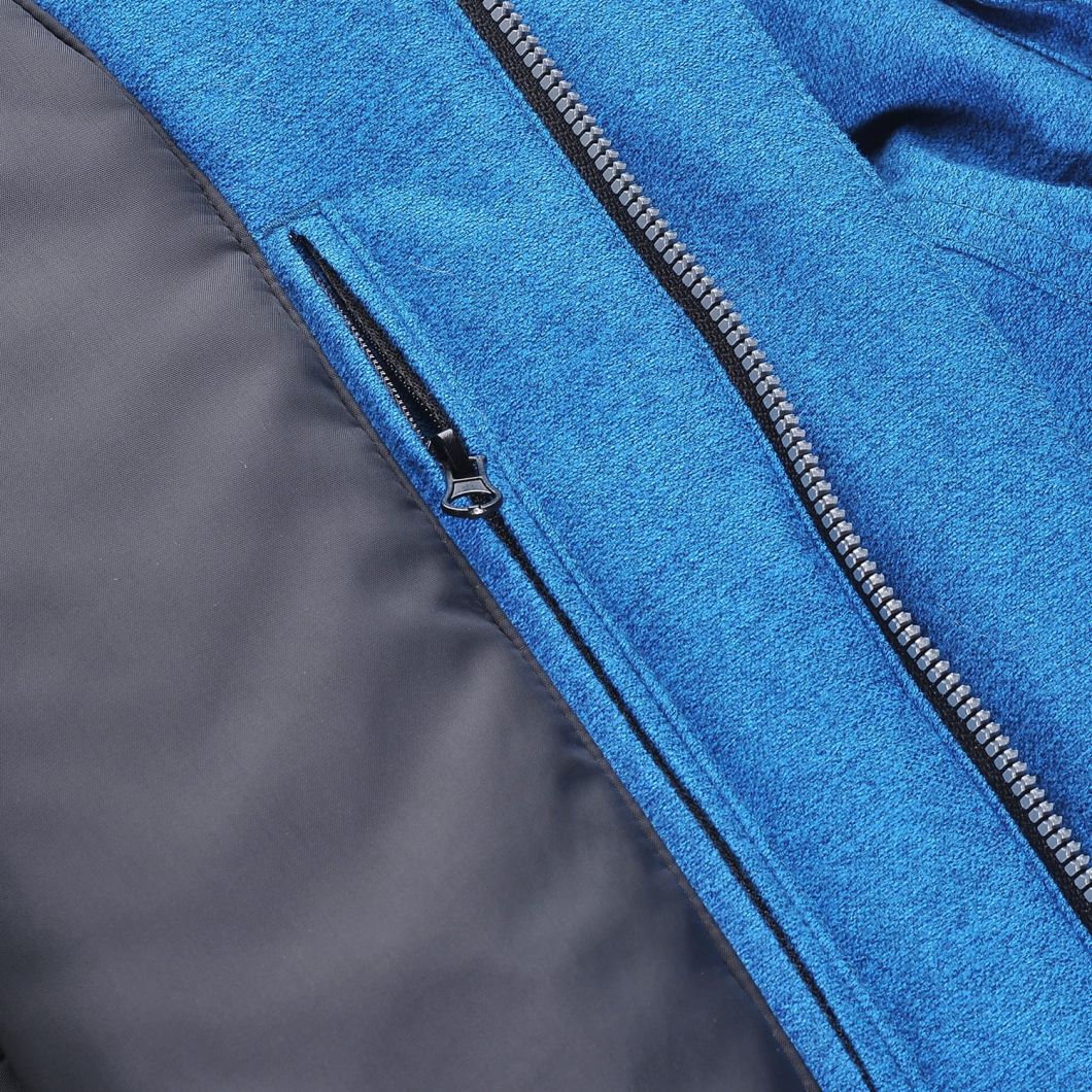 Men's Hoodie with Fake Fur Padded Blue Waterproof Multi Functional Pocket Jacket