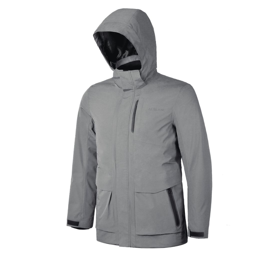 Men's Bodywarm Padded Twill Polyester Hoodie Long Sleeve Jacket