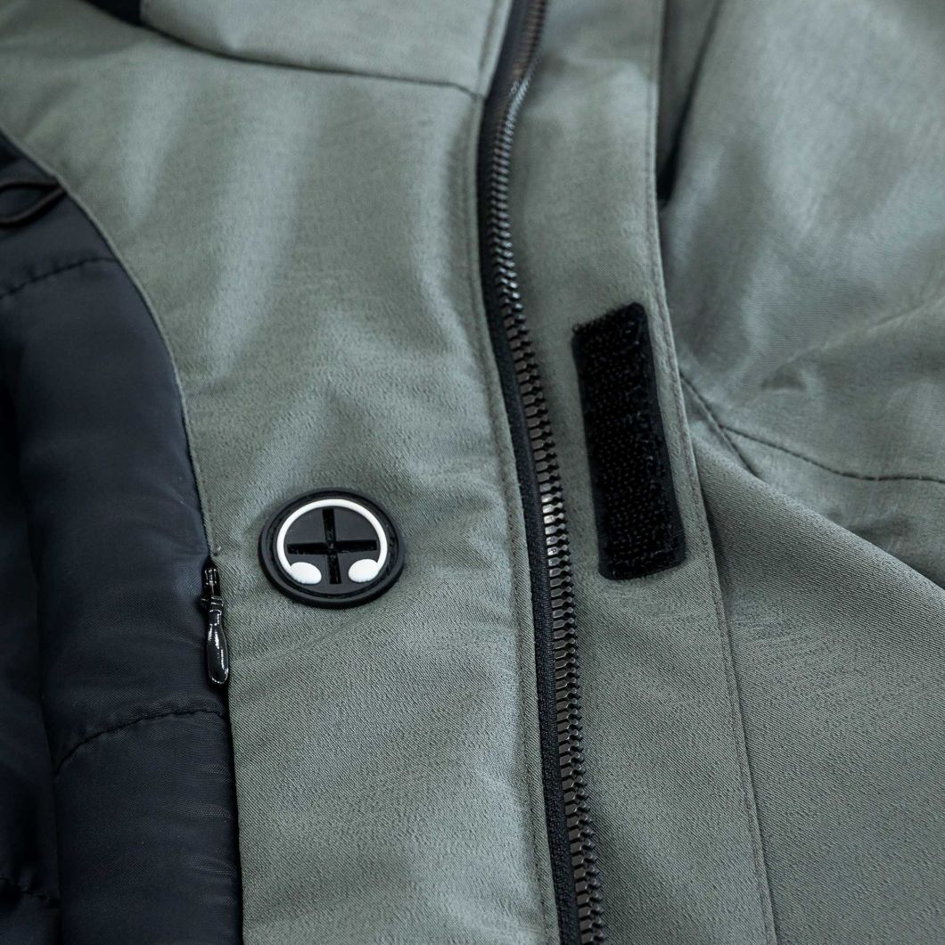 Men's Hoodie Twill Polyester Padded Navy Dark Green Jacket