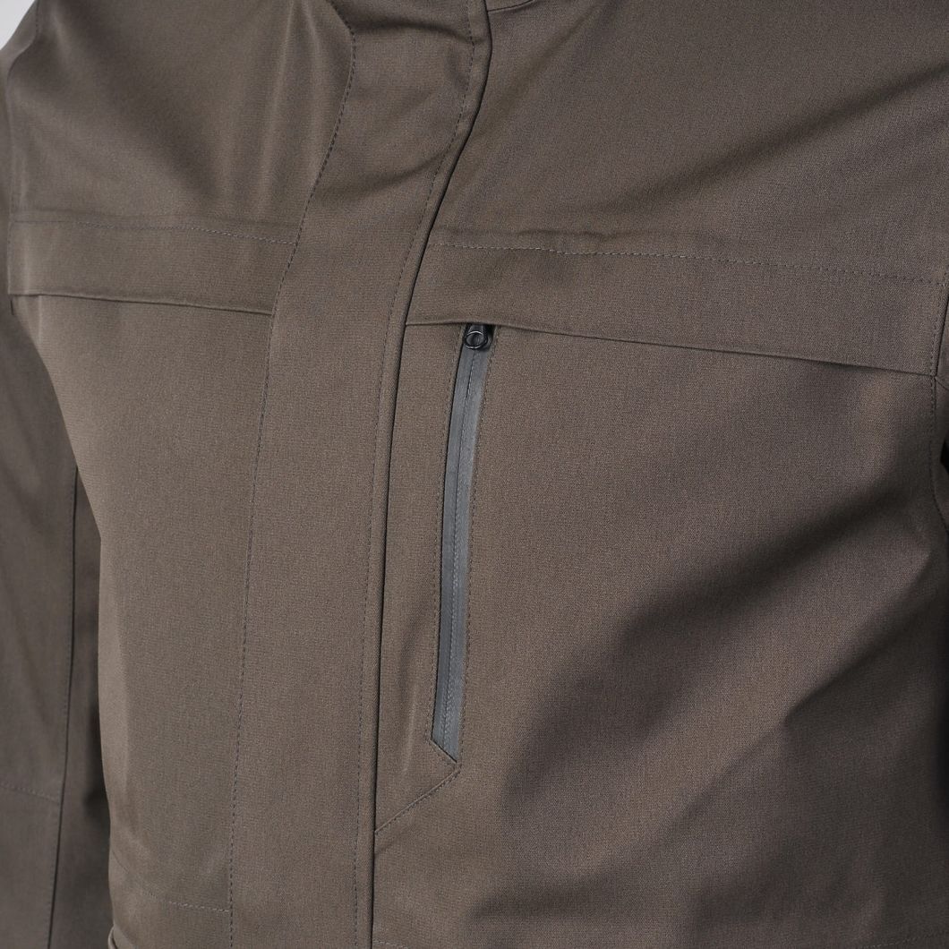Men's Twill Liner Waterproof Hoodie Windproof Long Sleeve Jacket