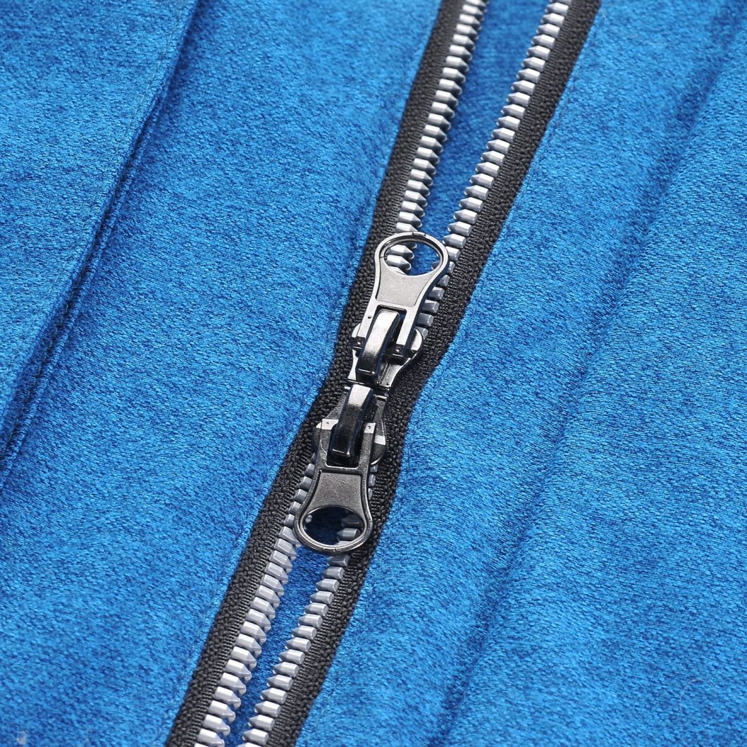 Men's Hoodie with Fake Fur Padded Blue Waterproof Multi Functional Pocket Jacket