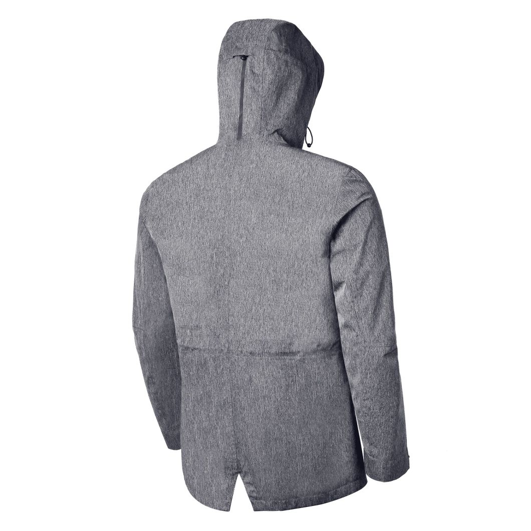 Men's Melange Grey Padded Waterproof Hoodie Body Warm Jacket