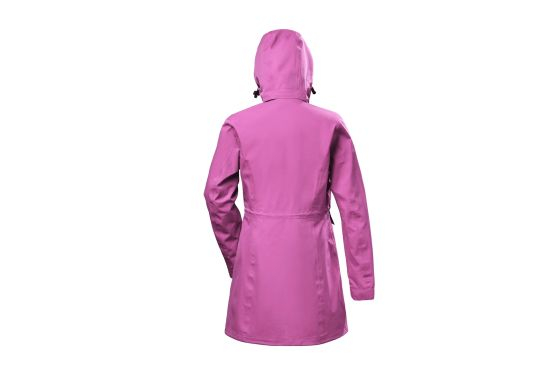Lady′s Long Waterproof Hoodie Polyester Twill Melange Stretchable Outdoor Jacket