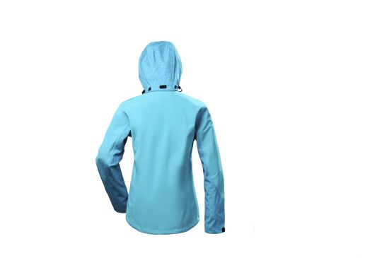 Lady′s Polyester Sofshell Waterproof Outdoor Hoodie Jacket