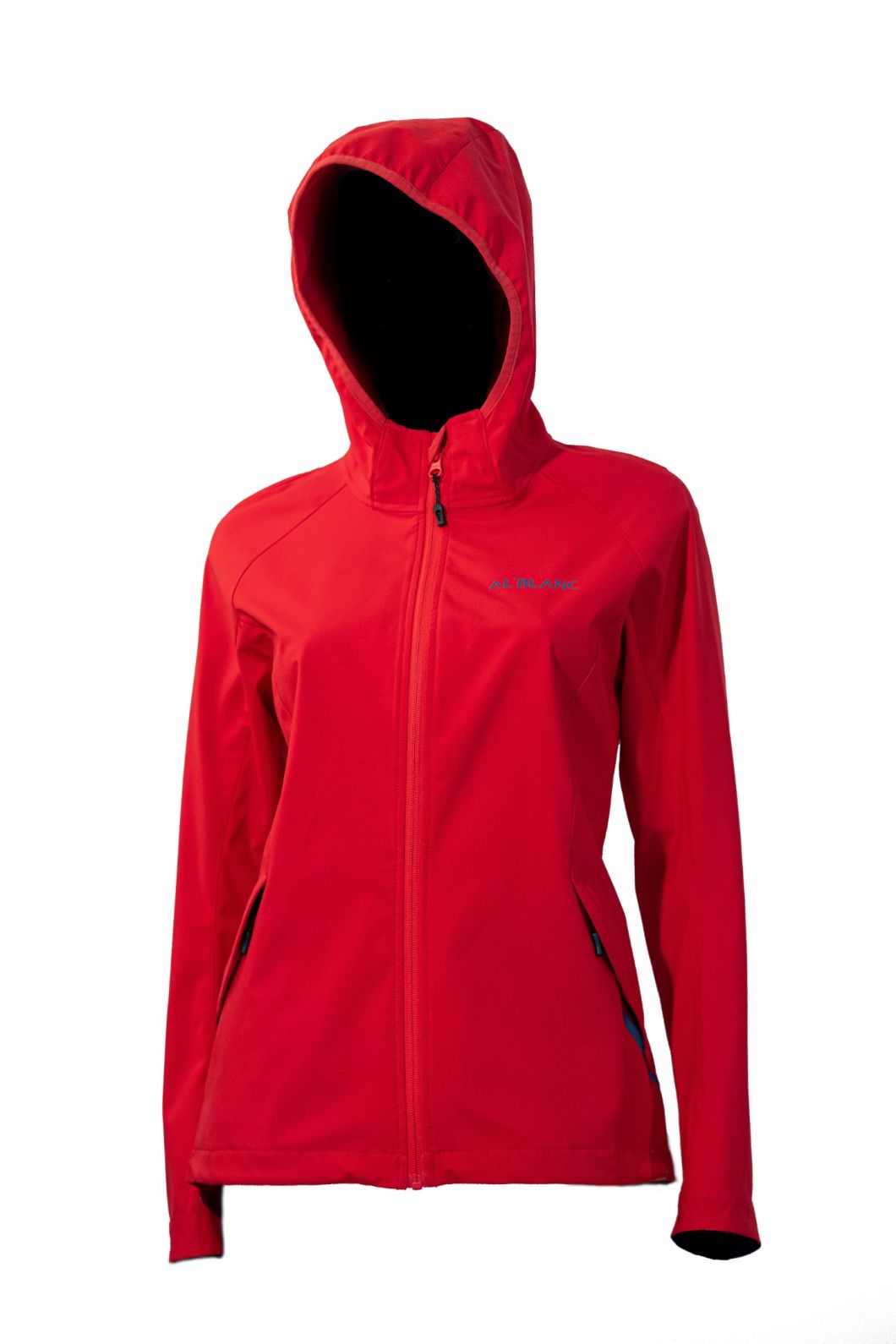 Lady's Softshell Red Waterproof Hoodie Windstopper Knitted Jacket