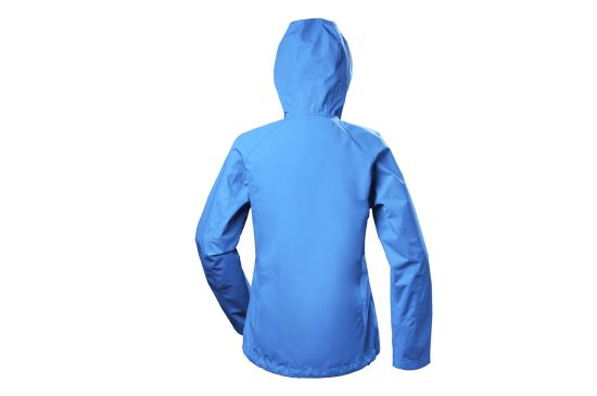 Lady′s Blue Color Polyester Outdoor Waterproof Hoodie Jacket