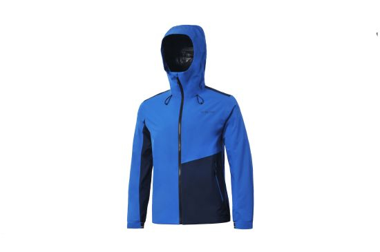 Men′s Royal Blue/Black Hoodie Waterproof Polyester Long Sleeve Jacket