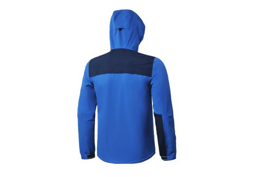 Men′s Royal Blue/Black Hoodie Waterproof Polyester Long Sleeve Jacket