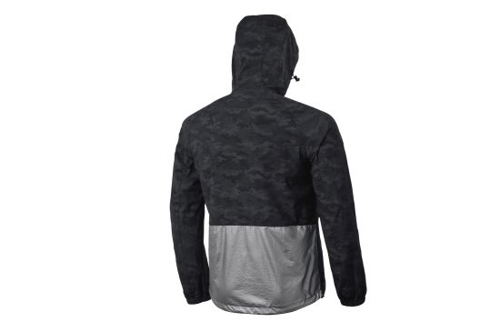 Men′s Nylon Hoodie Reflective Printing Waterproof Long Sleeve Jacket