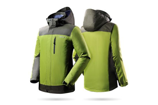 Men′s Windstopper Waterproof Taslon Green Long Sleeve Jacket